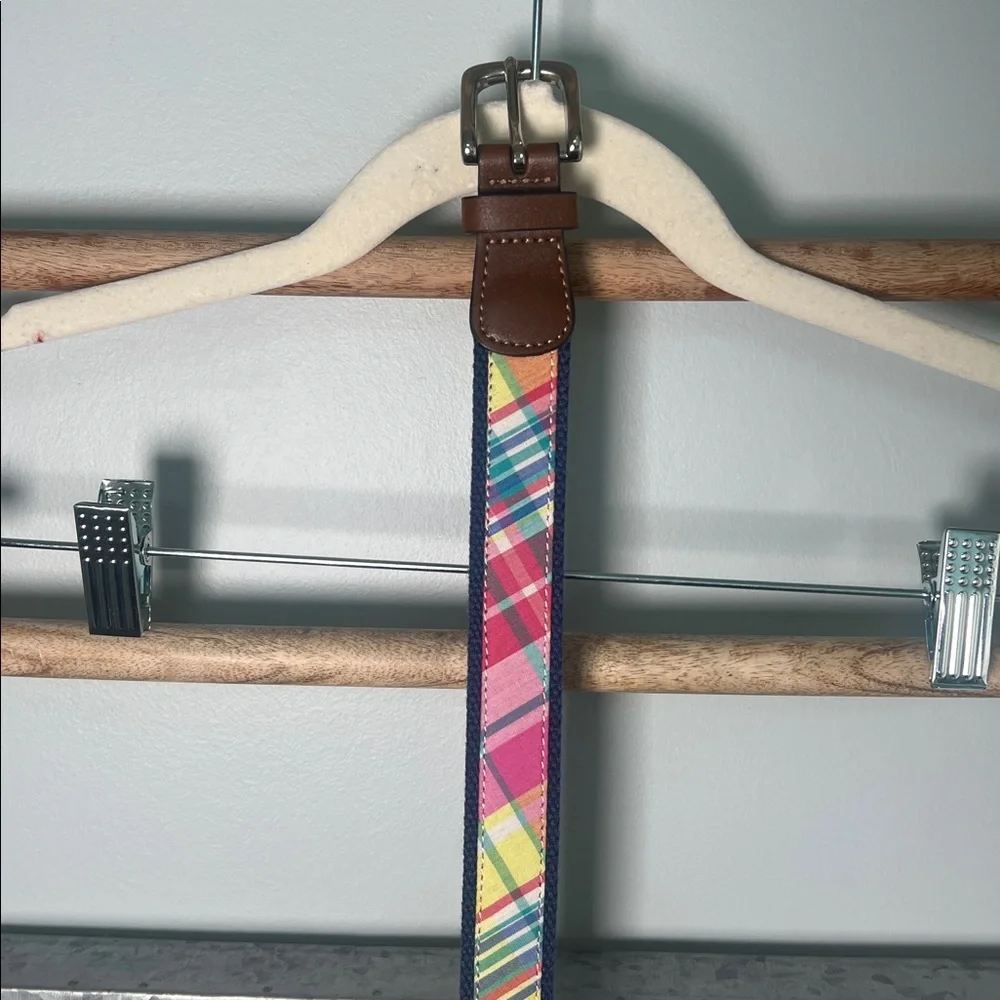 Boys belt size small 22–24 plaid